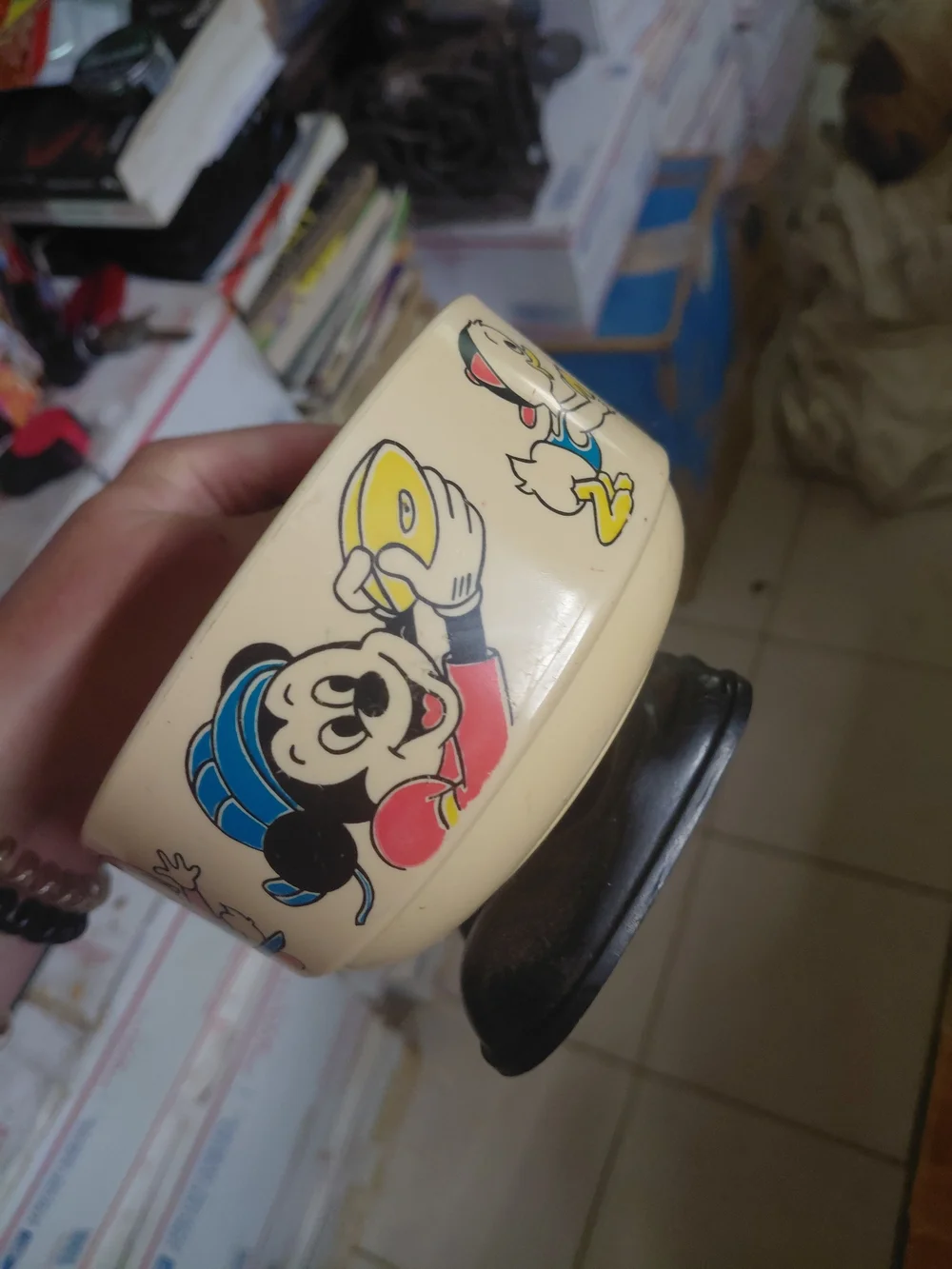 vintage Walt Disney Productions plastic footed cereal or snack bowl